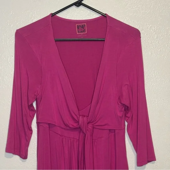 Magenta Maternity & Nursing Pink Wrap Dress Pip & Vine Size Medium Pregnant - Picture 7 of 7